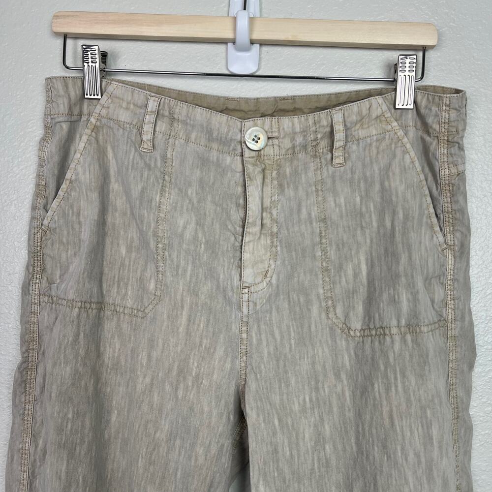 Soft Surroundings 10 Petite Tea Party Crop Pants Linen Tencel Blend‎ Sandy Beige - Picture 2 of 11